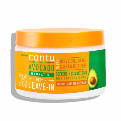 [CANS80.CSR340] CANTU Avocado - Crème réparatrice revitalisante sans rinçage pour cheveux abîmés - 340g