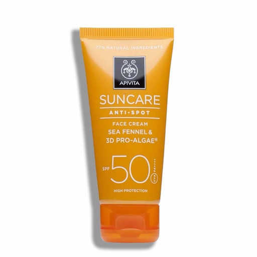 [APT009.ECR050] APIVITA Suncare - Crème solaire visage anti-taches SPF 50, très haute protection - 50ml