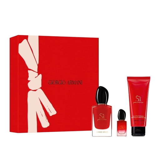 [GIA350.EDP050B] GIORGIO ARMANI Si Passione - Coffret eau de parfum pour femme 50ml + 7ml format sac + Lait parfumé hydratant 75ml Offerts