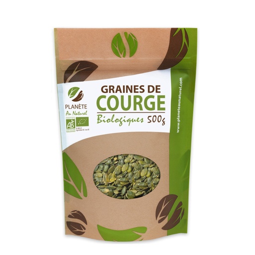 [PLA783.THT500] Planète au Naturel Graines de Courge BIO - Protéines / Vitamines / Nutriments - 500g