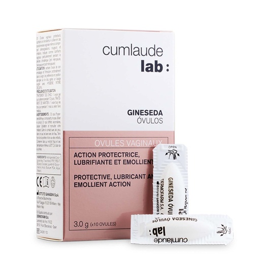 [CUM002.OVE010] CUMLAUDE LAB Gineseda Ovules - Ovules vaginaux protecteurs, lubrifiants et émollients - 10 unités