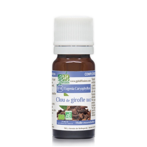 [GPH784.LKO010] GPH Diffusion Clou de Girofle BIO - Huile essentielle chémotypée - 10ml