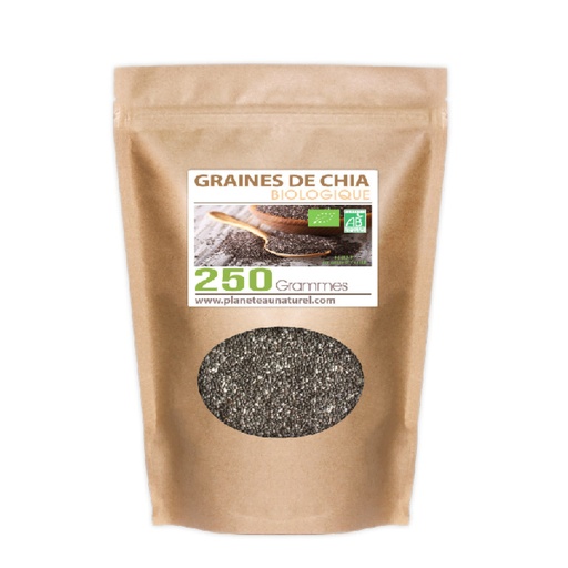 [GPH783.AAQ250] GPH Diffusion Graines de Chia BIO - Riches en fibres, en acides gras essentiels, en Omega 3 et en Omega 6 - 250g