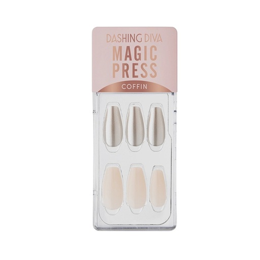 [DSD001.MPN007] DASHING DIVA Magic Press Nails Blanc Metal