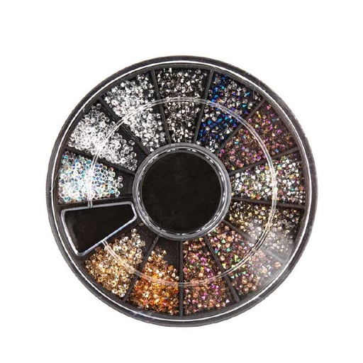 [S00005918] PEGGY SAGE Micro Diamond - Carrousel de perles pour ongles 12 teintes - 600 Strass