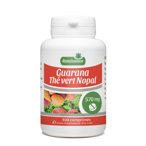 [GPH781.QED100] GPH Diffusion Guarana Thé Vert Nopal - Complément alimentaire Forme et vitalité / Bien-être - 100 comprimés