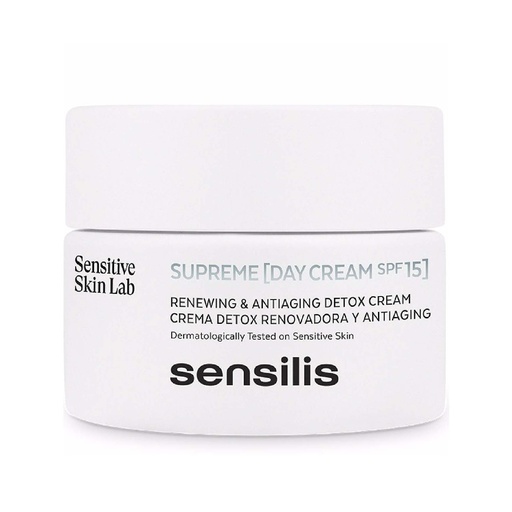 [S00006836] SENSILIS Supreme [Day Cream SPF15] Renewing & Antiaging Detox Cream - Crème de jour anti-âge régénérante pour peaux normales à sèches - 50ml