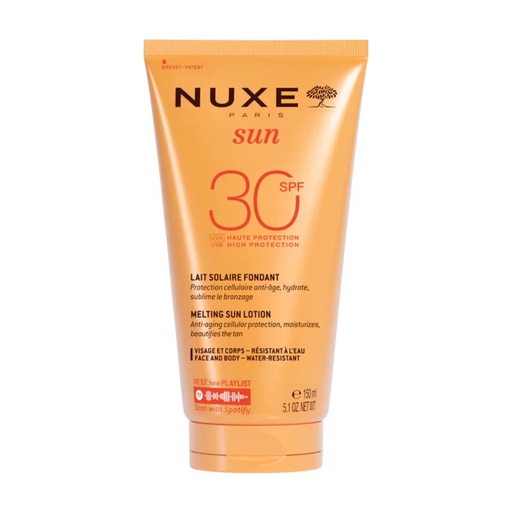 [S00005763] NUXE Sun - Lait solaire fondant SPF30 haute protection visage et corps résistant à l'eau - 150ml