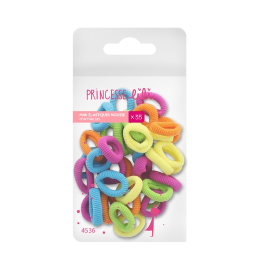 [PLI766.35M] PRINCESSE LILI  Accessoires Cheveux - 35 mini-élastiques mousse