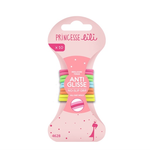 [PLI766.10E] PRINCESSE LILI  Accessoires Cheveux - 10 élastiques anti-glisse