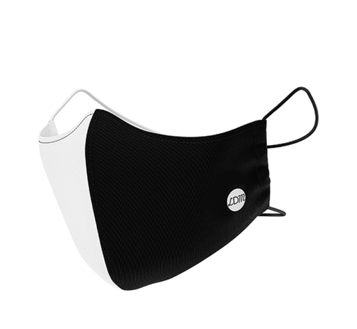 [LDM896.MLB] LDM Design Masque en tissu lavable - Intérieur 100% coton. Mi-noir mi-blanc