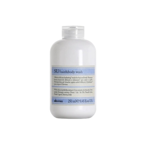 [S00003431] DAVINES Su Hair & Body Wash - Shampooing gel-douche après-soleil hydratant pour cheveux et corps - 250ml