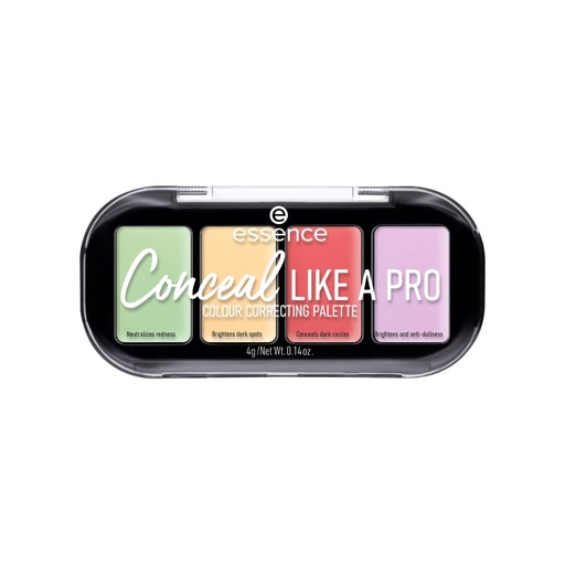 [S00009874] ESSENCE Conceal Like a Pro Colour Correcting Palette - Palette correctrice anti-cernes 4 nuances