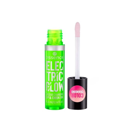 [S00009942] ESSENCE Electric Glow Colour Changing Lip & Cheek Oil - Huile révélatrice de couleur lèvres et joues