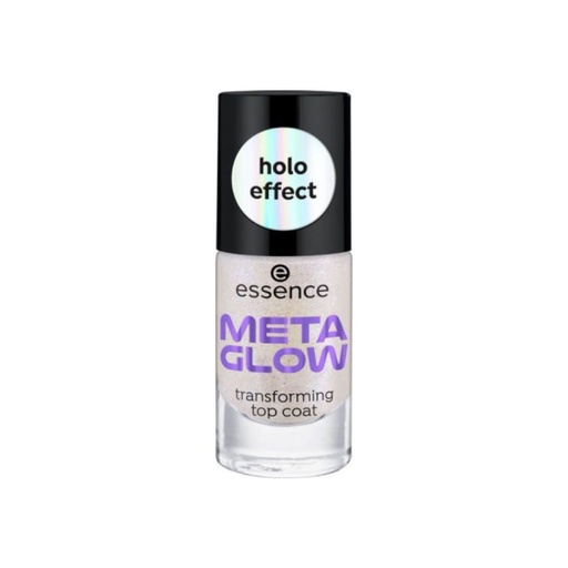 [S00010136] ESSENCE Meta Glow Transforming Top Coat - Vernis de finition argenté semi-transparent et bleu duochrome