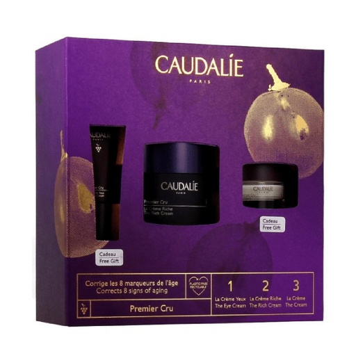 [S00009189] CAUDALIE Coffret Premier Cru - La crème anti-âge 50ml + la crème yeux 5ml + la crème 15ml OFFERTES - Édition 2024