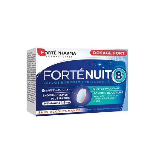 FORTE PHARMA Forténuit - Complément alimentaire mélatonine 1.9mg endormissement rapide sommeil de qualité sans accoutumance