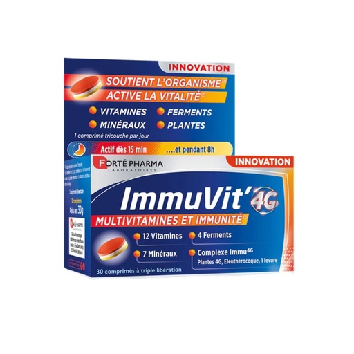 [S00010477] FORTE PHARMA ImmuVit'4G Multivitamines et Immunité - 30 comprimés