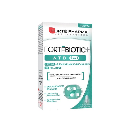 [S00010476] FORTE PHARMA Fortébiotic+ - Complément alimentaire équilibre du microbiote intestinal - 10 gélules