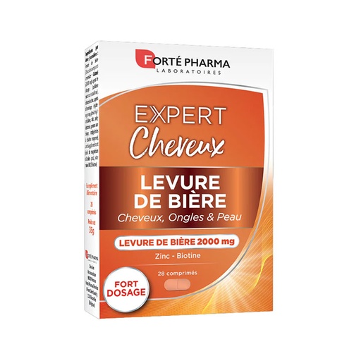FORTE PHARMA Expert Cheveux - Complément alimentaire levure de bière 2000mg pour cheveux, ongles et peaux