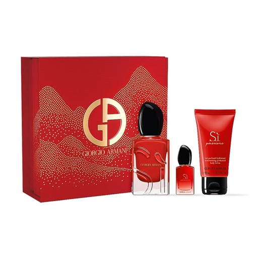 [S00029816] GIORGIO ARMANI Coffret Si Passione Eau de Parfum Femme 50ml + Format Voyage 7ml + Lait Hydratant 50ml