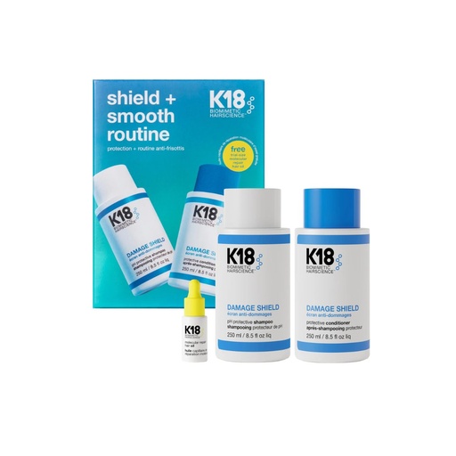 [S00030646] K18 Shield Smooth Routine - Coffret protecteur lissant pH équilibré anti-frisottis éclat pour cheveux colorés - 250ml