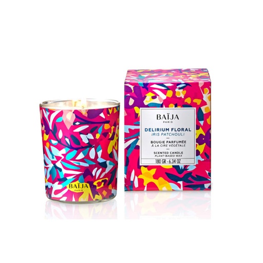 [S00007903] BAIJA Delirium Floral - Bougie parfumée à la cire végétale iris patchouli - 180g