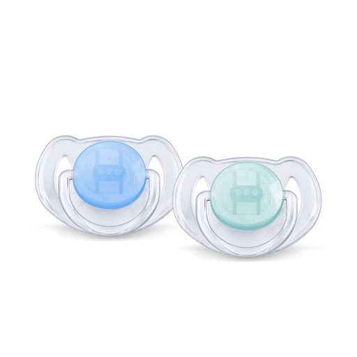 [AVEB33.OT6002] AVENT Translucide - Lot de 2 sucettes orthodontiques translucides 6 à 18 mois