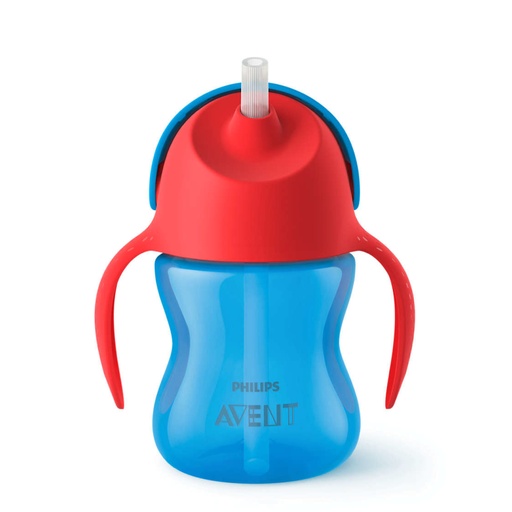 [AVEB29.9MB200] AVENT Tasse à paille - 9 mois et + anti-fuites 200ml - Bleu et rouge