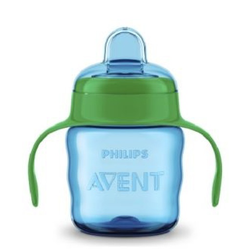 [AVEB28.6MV200] AVENT Tasse à bec - 6 mois et + anti-fuites 200ml - Bleu et vert