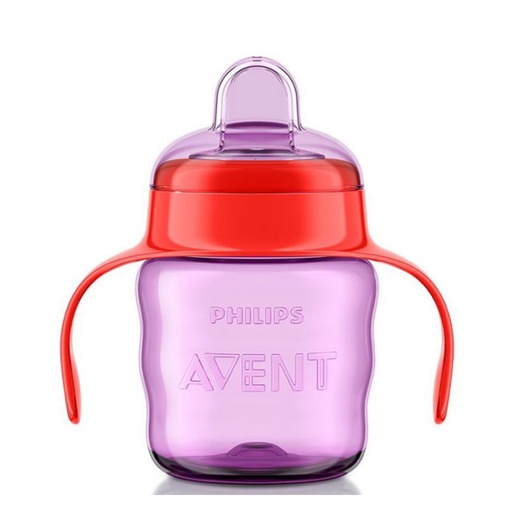 [AVEB28.6MM200] AVENT Tasse à bec - 6 mois et + anti-fuites 200ml - Mauve et rose