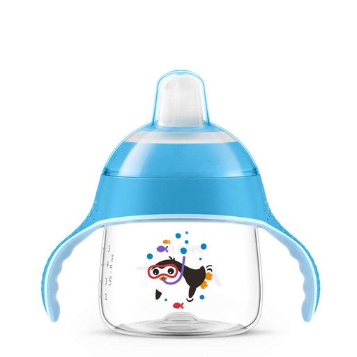 [AVEB28.6MB200] AVENT Tasse à bec - 6 mois et + anti-fuites 200ml - Bleu