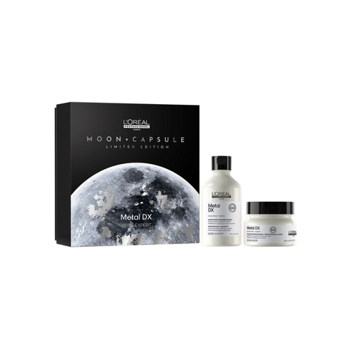 [S00011417] L'OREAL PRO Coffret Metal Detox - Shampooing détoxifiant sans sulfate tous cheveux 300ml + Masque protecteur Anti-casse 250ml
