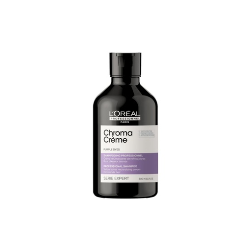 [S00011416] L'ORÉAL PROFESSIONNEL Chroma Crème Purple Dyes - Shampooing professionnel neutralisant de reflets jaunes pour cheveux blonds - 300ml
