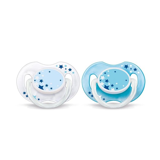 [AVEB24.ON0002] AVENT Soirée - Lot de 2 sucettes orthodontiques nuit 0 à 6 mois