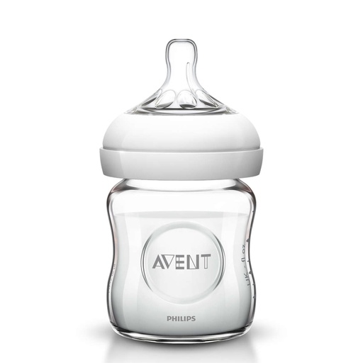 [AVEB18.BVE120] AVENT Natural - Biberon en verre effet sein maternel 0m+
