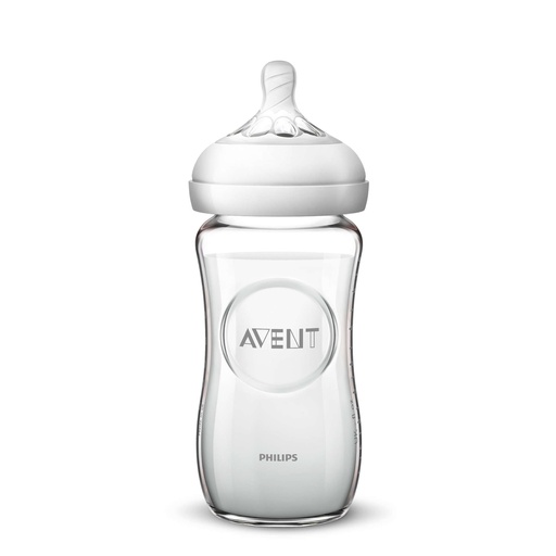 [AVEB18.BV1240] AVENT Natural - Biberon en verre allaitement mixte 1mois et + 240ml