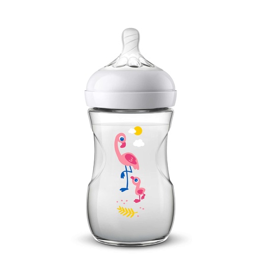 [AVEB18.BMD260] AVENT Natural - Biberon allaitement mixte 1 mois et + 260ml décor