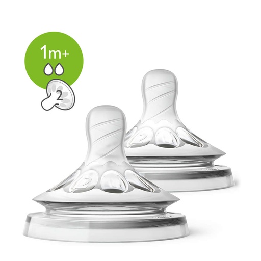 [AVEB18.2L1] AVENT Natural - 2 tétines à débit lent 1 mois et +
