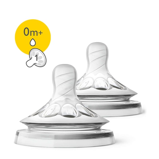 [AVEB18.2L0] AVENT Natural - 2 tétines débit lent 0 mois et +