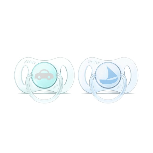 [AVEB17.UCG002] AVENT Mini - Lot de 2 sucettes ultra-compactes et légères 0 à 2 mois Garçon