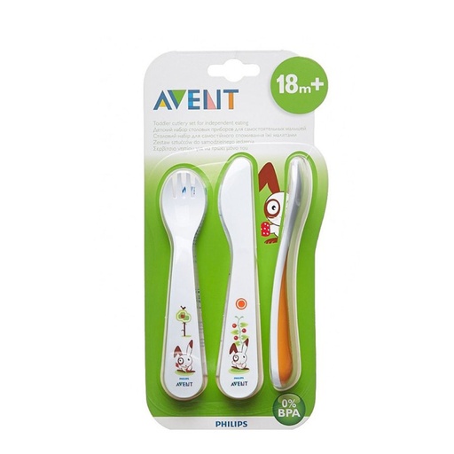 [AVEB06.MAD] AVENT Couverts pour enfants - Manches anti-dérapants 18 mois et +