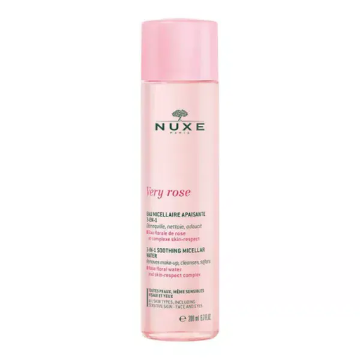 NUXE Very Rose - Eau micellaire apaisante 3-en-1 visage et yeux pour tous types de peaux même sensibles