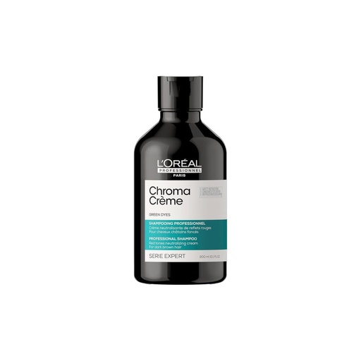 L'ORÉAL PROFESSIONNEL Chroma Crème Green Dyes - Shampooing professionnel neutralisant de reflets rouges pour cheveux châtains foncés