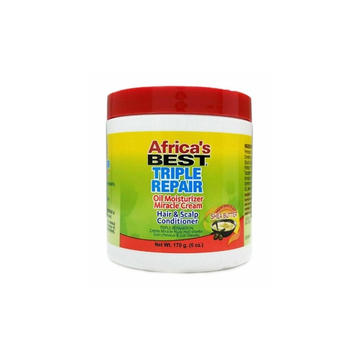 [S00031272] AFRICA'S BEST Triple Repair - Crème capillaire réparatrice hydratante fortifiante pour cheveux secs et cassants - 170g
