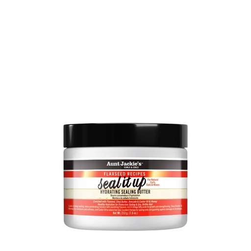 [S00031267] AUNT JACKIE'S Seal It Up Hydrating Sealing Butter - Beurre scellant hydratant pour cheveux secs bouclés et abîmés - 213g