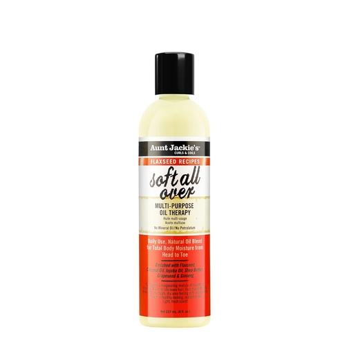 [S00007839] AUNT JACKIE'S Soft All Over Multi-Purpose Oil - Huile polyvalente nourrissante adoucissante pour cheveux peau et ongles - 237 ml