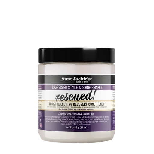 [S00031315] AUNT JACKIE'S Grapeseed Rescued! Thirst Quenching Recovery Conditioner - Après-shampooing hydratant réparateur pour cheveux secs et abîmés - 443ml