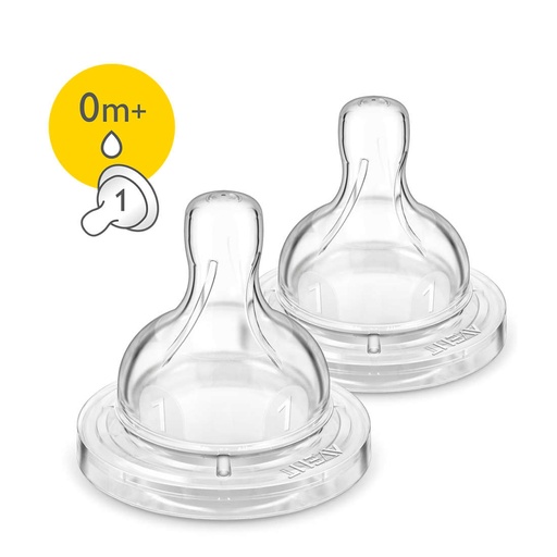 [AVEA98.2TS002] AVENT Anti-colic - 2 tétines système anti-coliques 0 mois et +