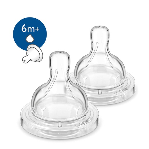 [AVEA98.2TR005] AVENT Anti-colic - 2 tétines à débit rapide système anti-coliques 6 mois et +